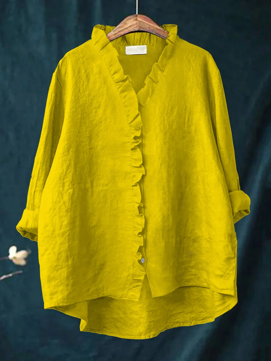Calm Soft ruffle blouse for women | Maribel