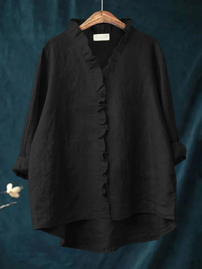 Calm Soft ruffle blouse for women | Maribel