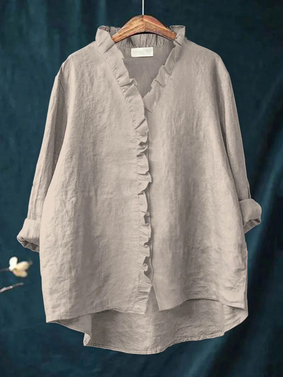 Calm Soft ruffle blouse for women | Maribel