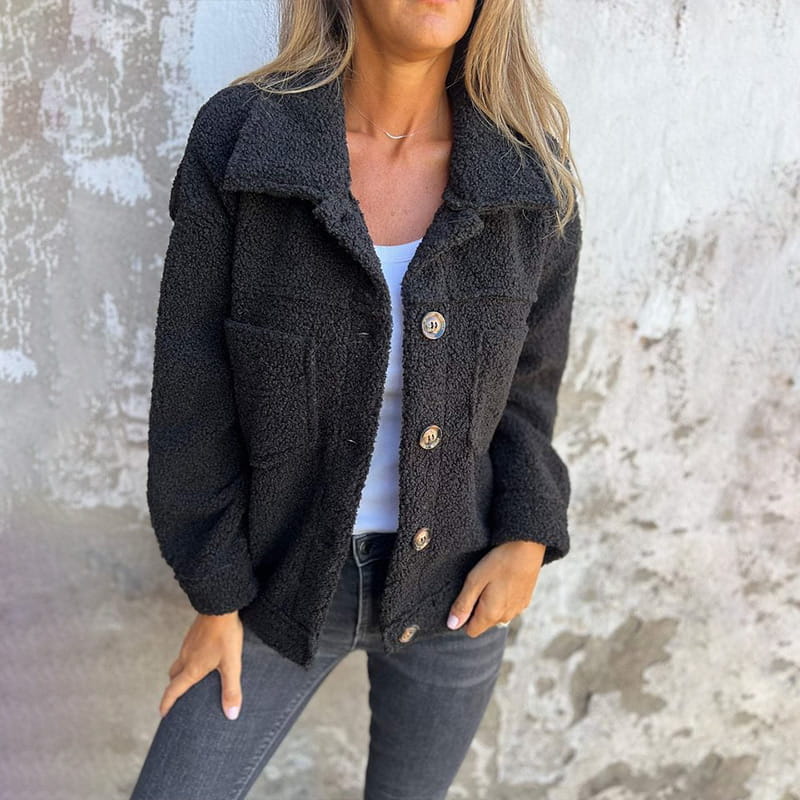 Bloomed Button Front Textured Jacket for Women | Marielle