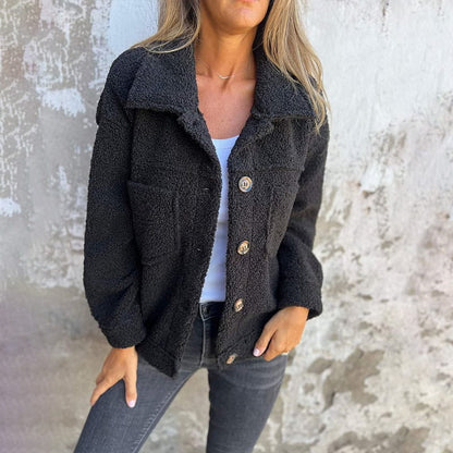 Bloomed Button Front Textured Jacket for Women | Marielle