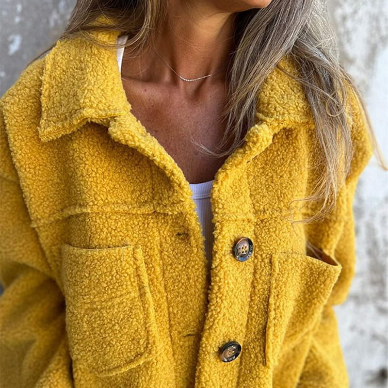 Bloomed Button Front Textured Jacket for Women | Marielle