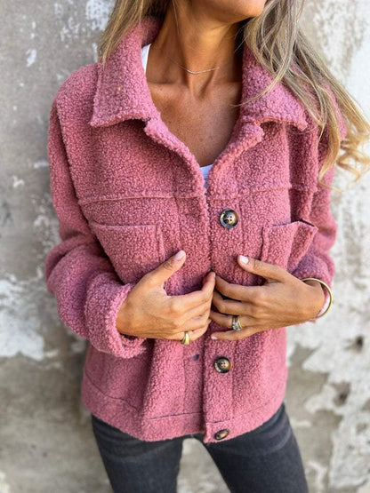 Bloomed Button Front Textured Jacket for Women | Marielle