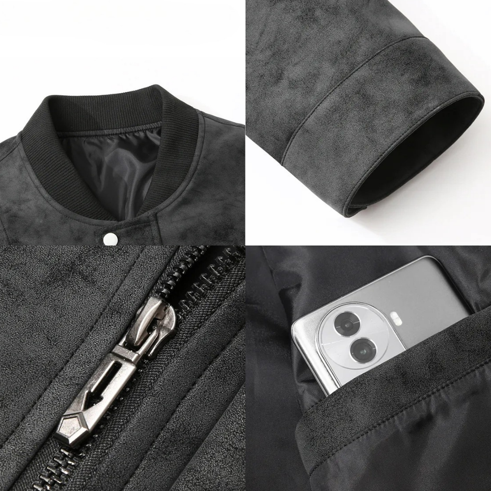 Textured Textured Bomber Jacket for Men | Hartwell