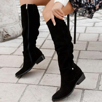 Corduroy Chic Knee High Boots For Women | Valentina