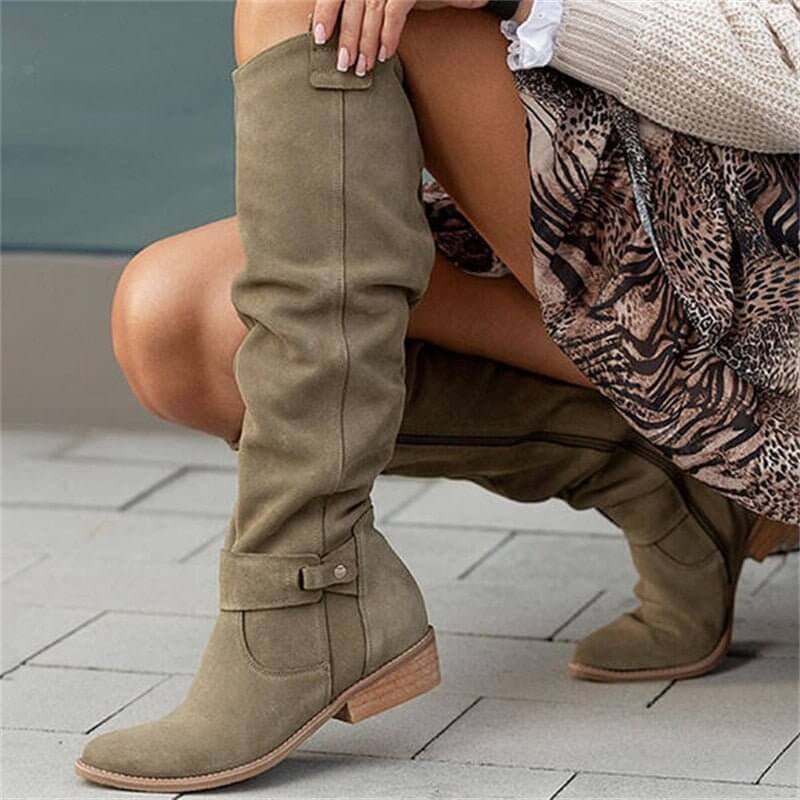 Corduroy Chic Knee High Boots For Women | Valentina