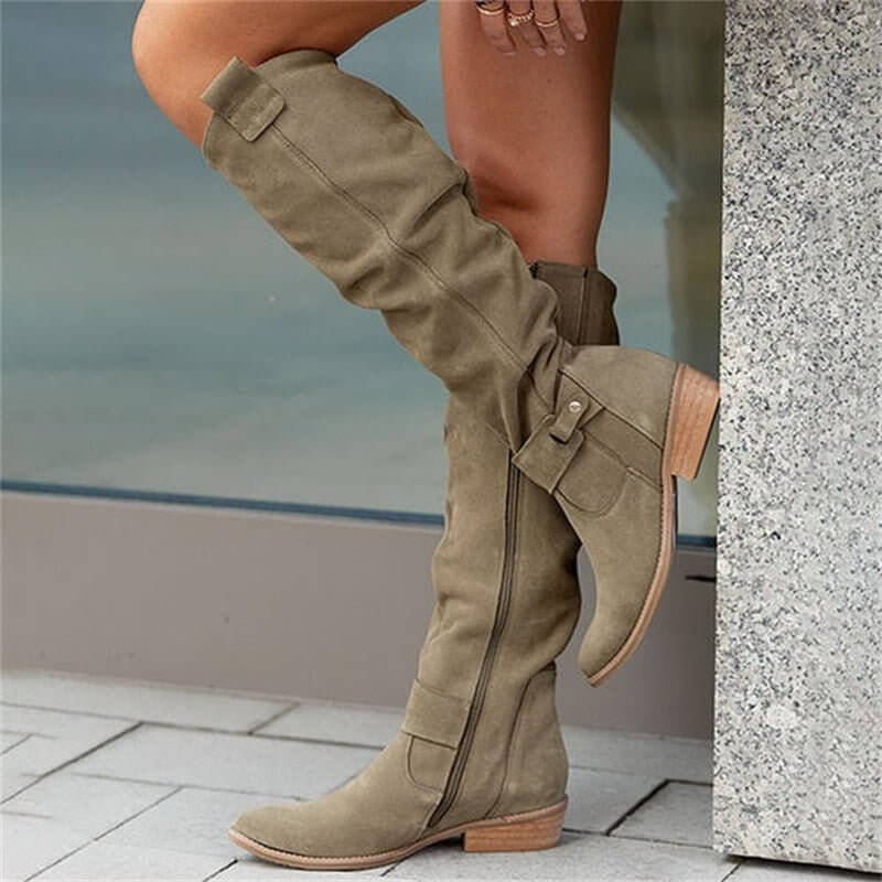 Corduroy Chic Knee High Boots For Women | Valentina