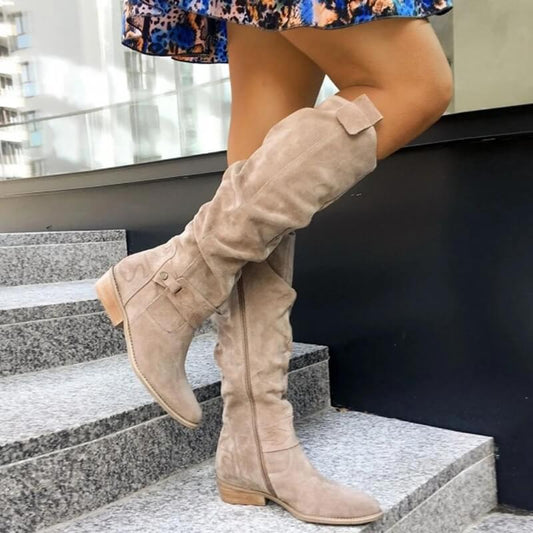 Corduroy Chic Knee High Boots For Women | Valentina