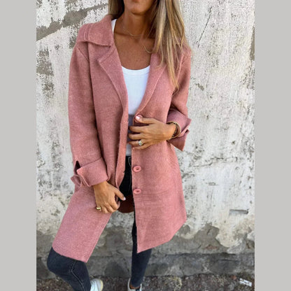 Fashionable Casual Long Button Coat For Women | Arlena