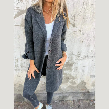 Fashionable Casual Long Button Coat For Women | Arlena