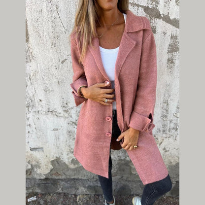 Fashionable Casual Long Button Coat For Women | Arlena