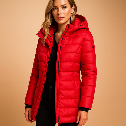 Velvety Lightweight Quilted Hooded Jacket For Women | Serelune