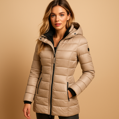 Velvety Lightweight Quilted Hooded Jacket For Women | Serelune