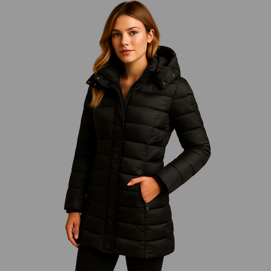 Velvety Lightweight Quilted Hooded Jacket For Women | Serelune
