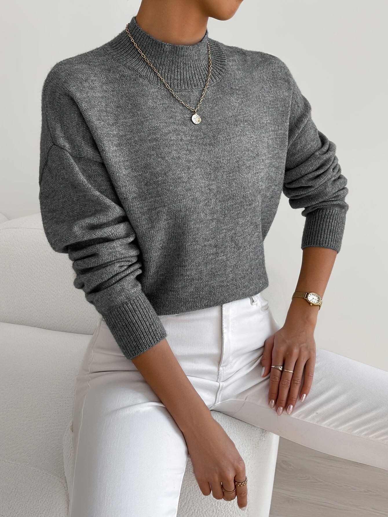 Calming Classic Roll Neck Sweater For Women | Elaine