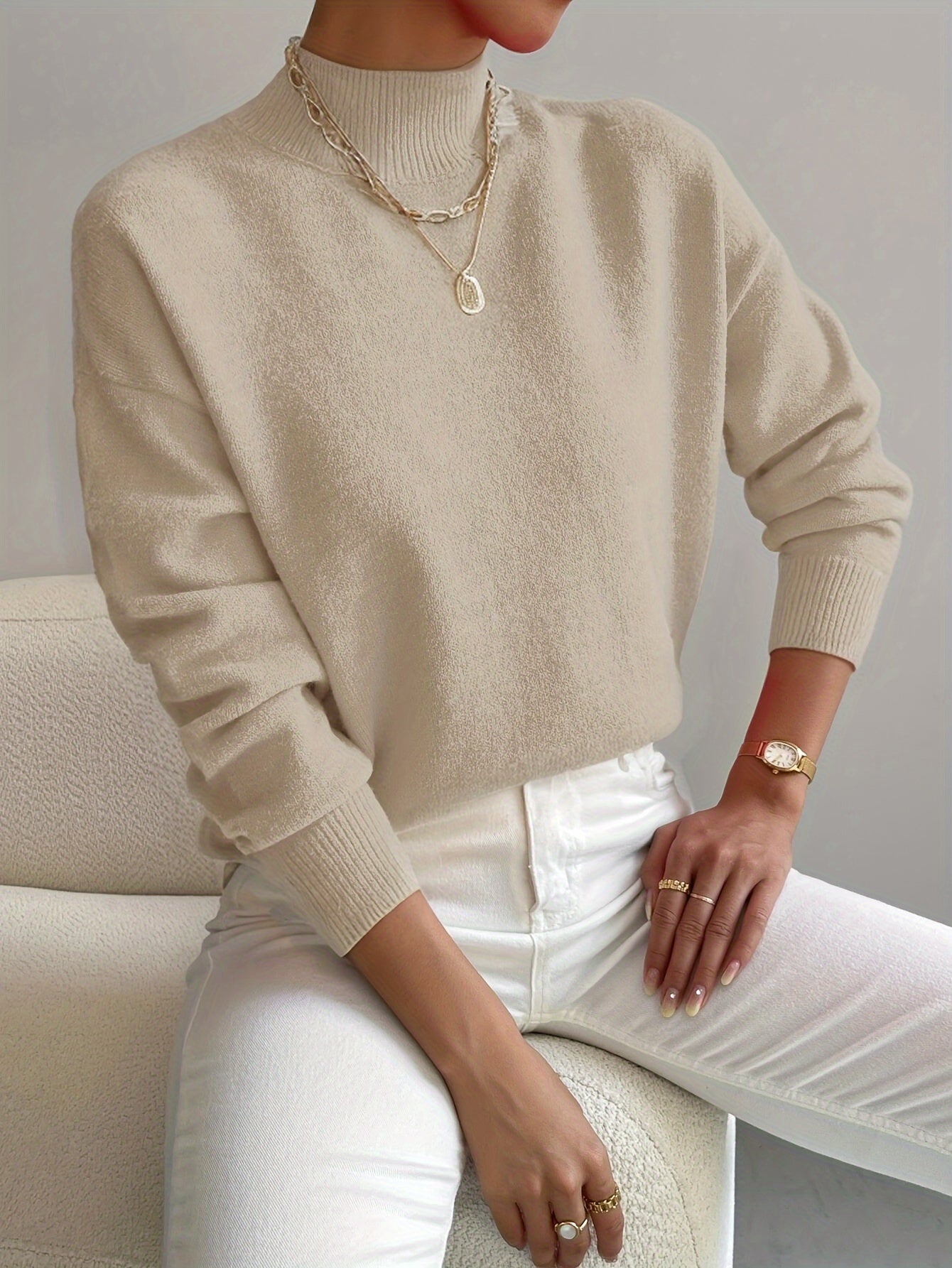 Calming Classic Roll Neck Sweater For Women | Elaine