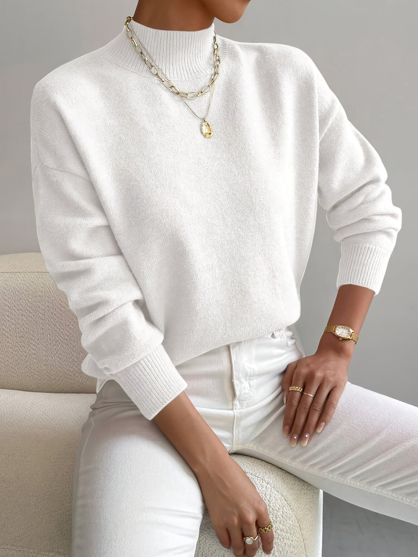 Calming Classic Roll Neck Sweater For Women | Elaine