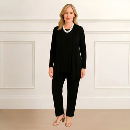Still Three-piece cardigan, top and pants set for women | Rosy