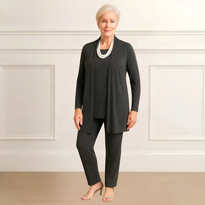 Still Three-piece cardigan, top and pants set for women | Rosy
