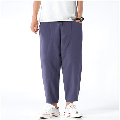Houndstooth Cropped Drawstring Trousers for Men | Ardent