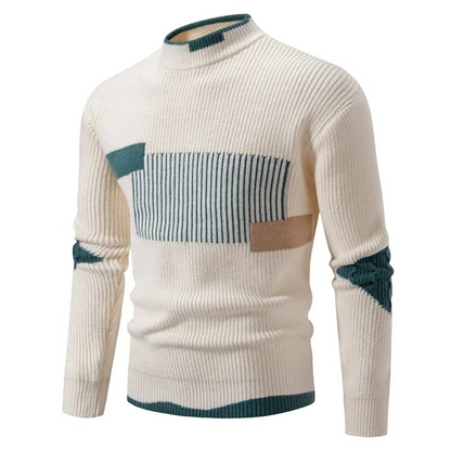 Heartfelt Colour-Block Knit Sweater for Men | Rowan
