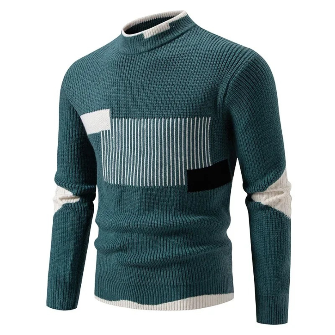 Heartfelt Colour-Block Knit Sweater for Men | Rowan