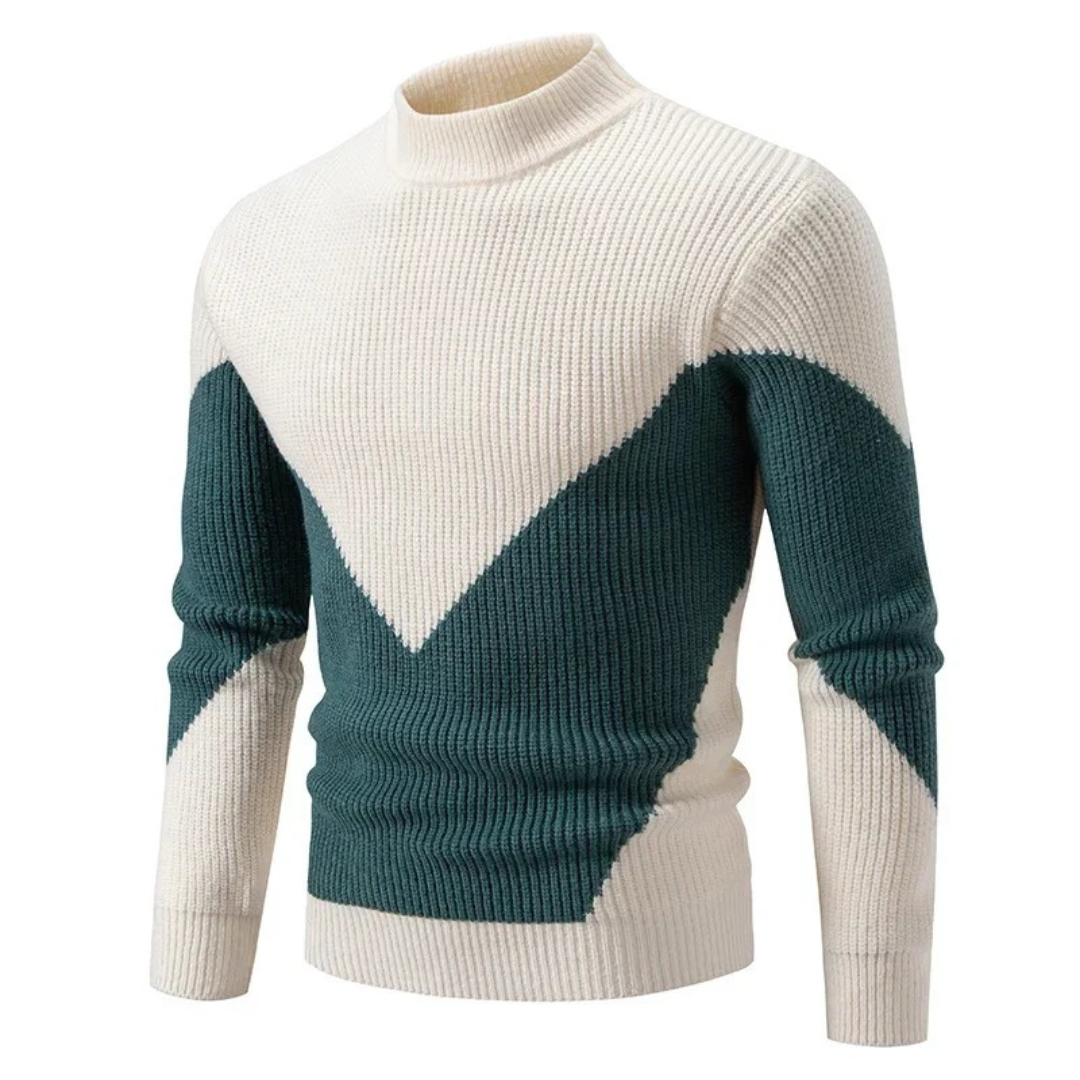 Heartfelt Colour-Block Knit Sweater for Men | Rowan