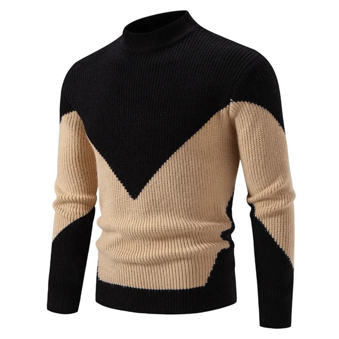 Heartfelt Colour-Block Knit Sweater for Men | Rowan
