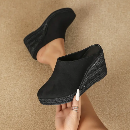 Inviting Classic wedge mules with slip-on design for women | Ismay
