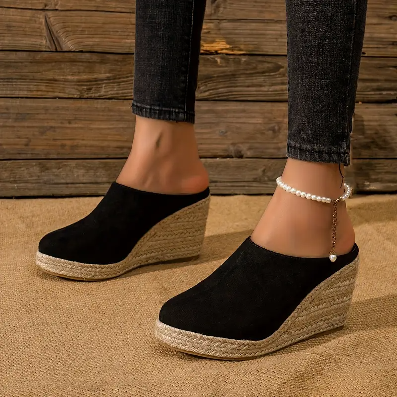 Inviting Classic wedge mules with slip-on design for women | Ismay