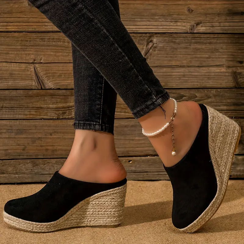 Inviting Classic wedge mules with slip-on design for women | Ismay