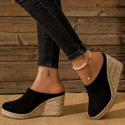 Inviting Classic wedge mules with slip-on design for women | Ismay