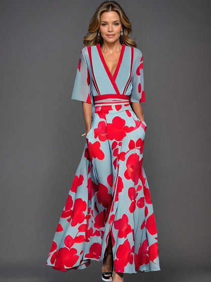 Standout Classic floral V-neck maxi dress for women | Zoe
