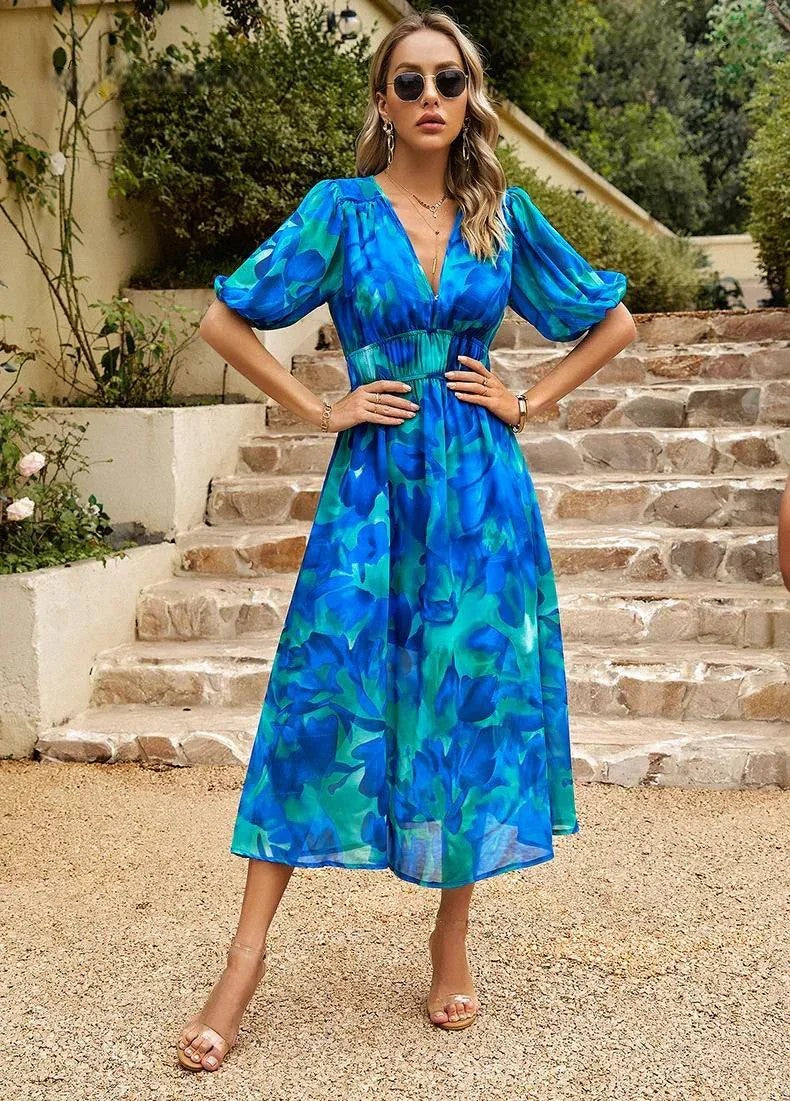 Glossy Stylish printed dress for women | Ariadne