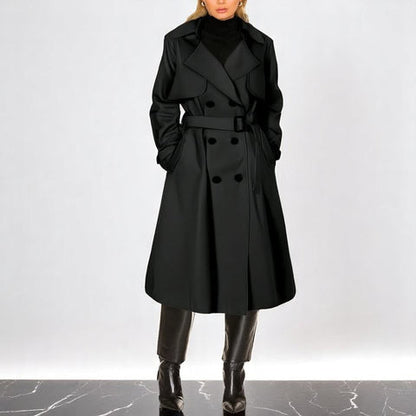 Printed Belted Double Breasted Trench Coat for Women | Elara